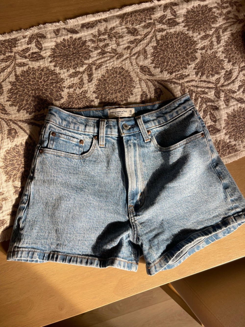 Abercrombie & Fitch Curve Love High Rise Denim Mom Shorts